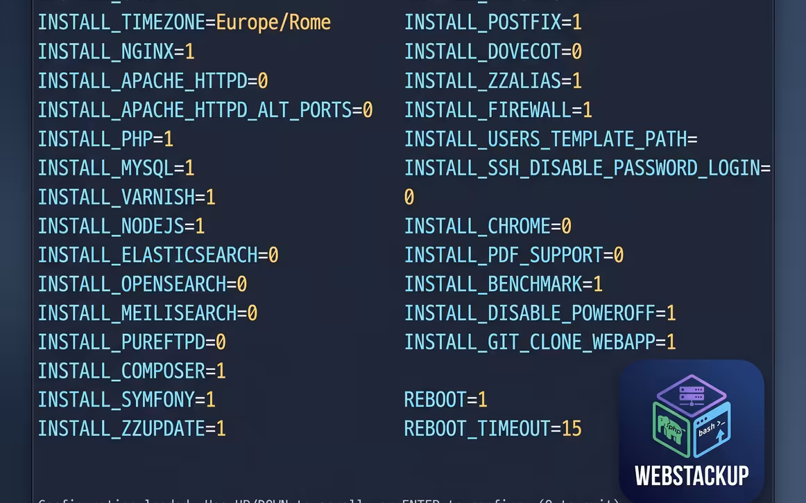 Screenshot di webstackup